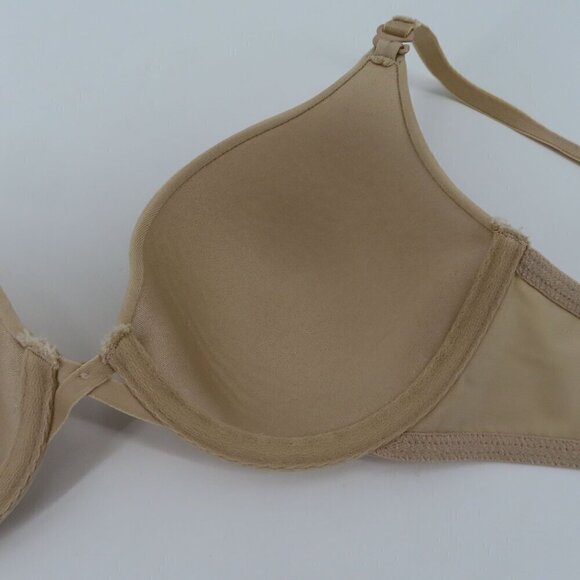 Lily of France 34B Solid Beige Your Perfect T Shirt Bra Rhinestone Wire Lined - Picture 10 of 13